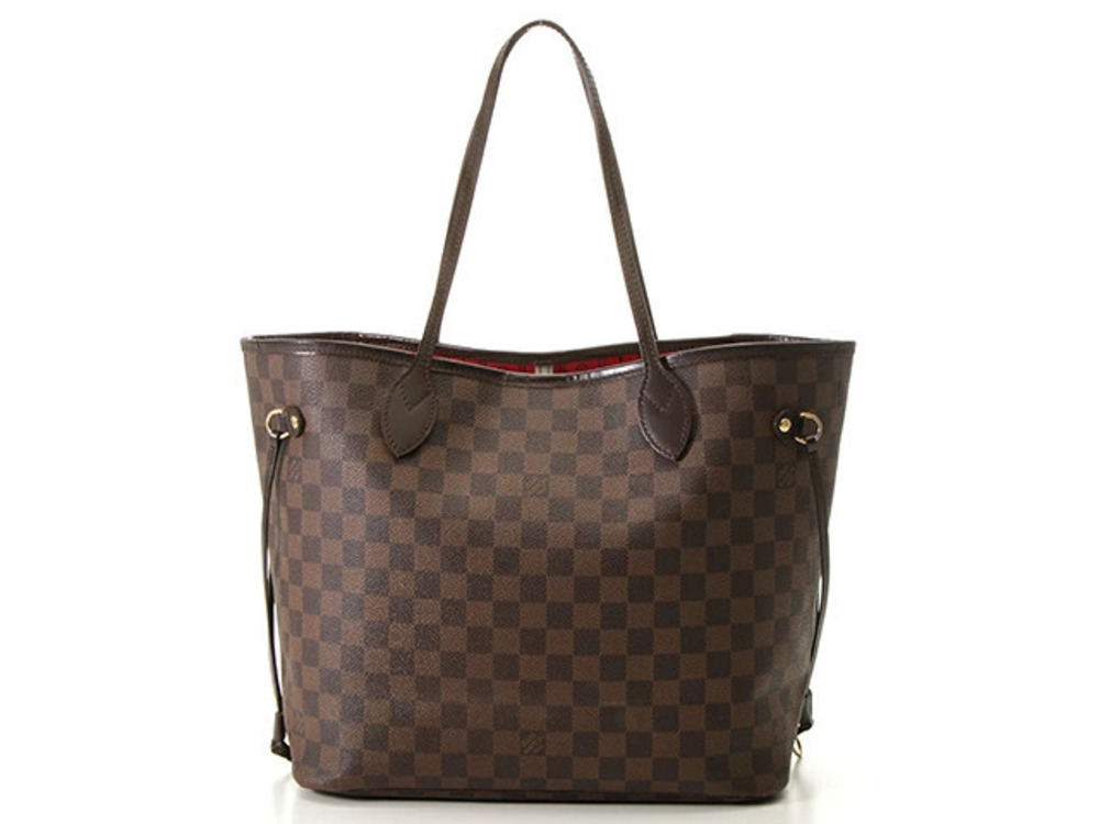 LOUIS VUITTON Neverfull Tote Bag Damier Cerise Red